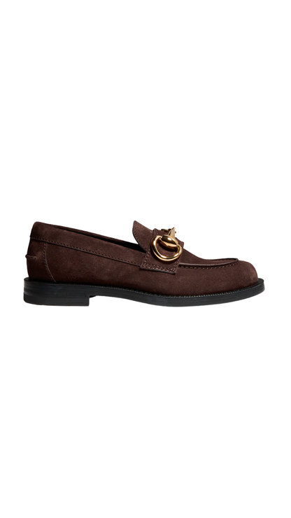 Boulevard Loafer in Dark Brown Suede