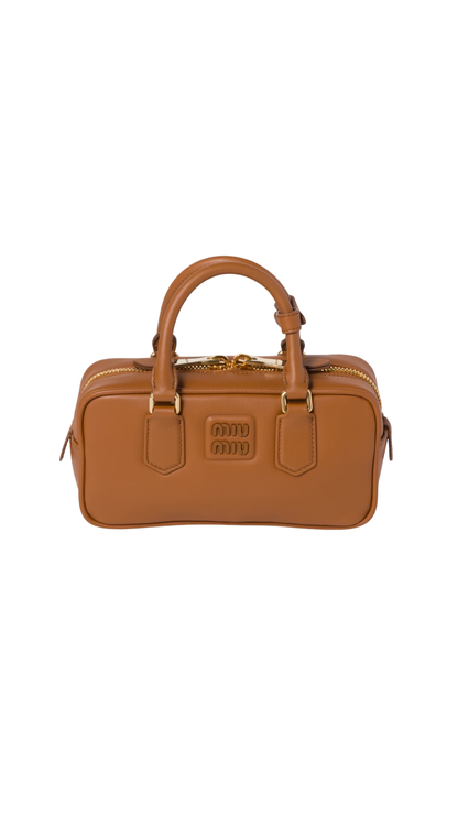 Arcadie Leather Bag in Cognac