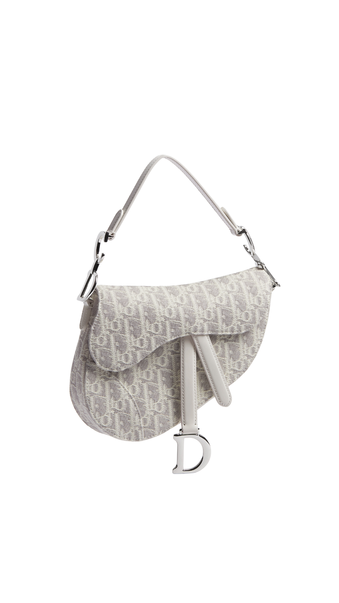 Small Saddle Bag with Strap in Latte and Gray