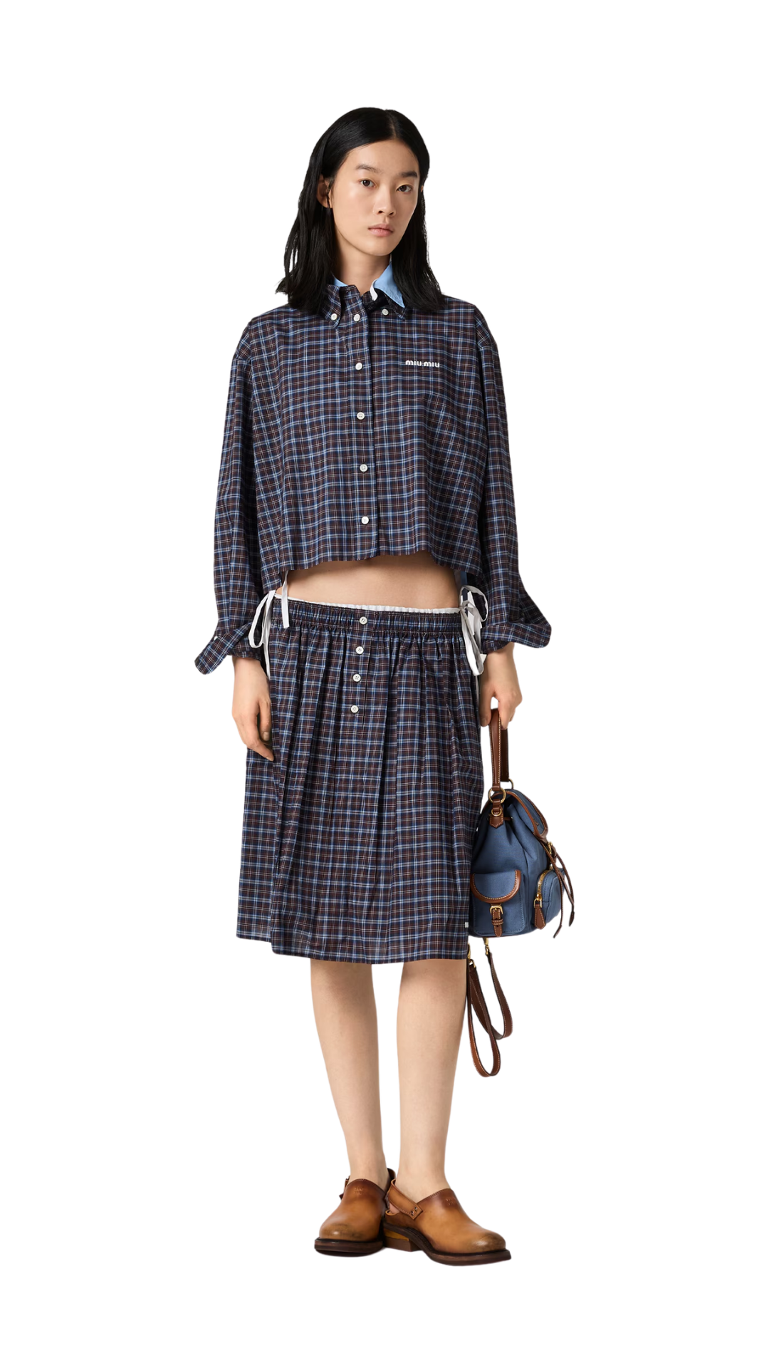 Plaid Shirt in Blue/Cocoa Brown