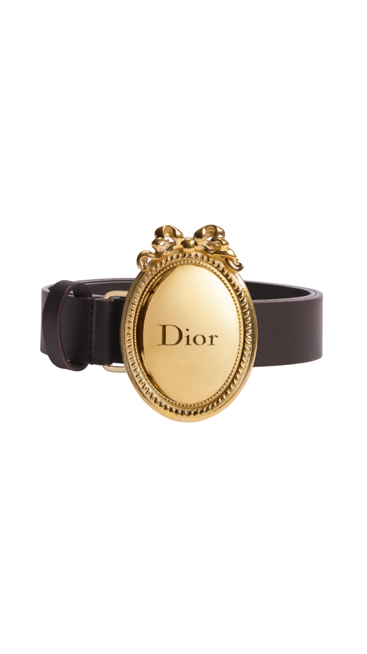 Dior Médaillon Belt in Cocoa Smooth Calfskin, 25 MM