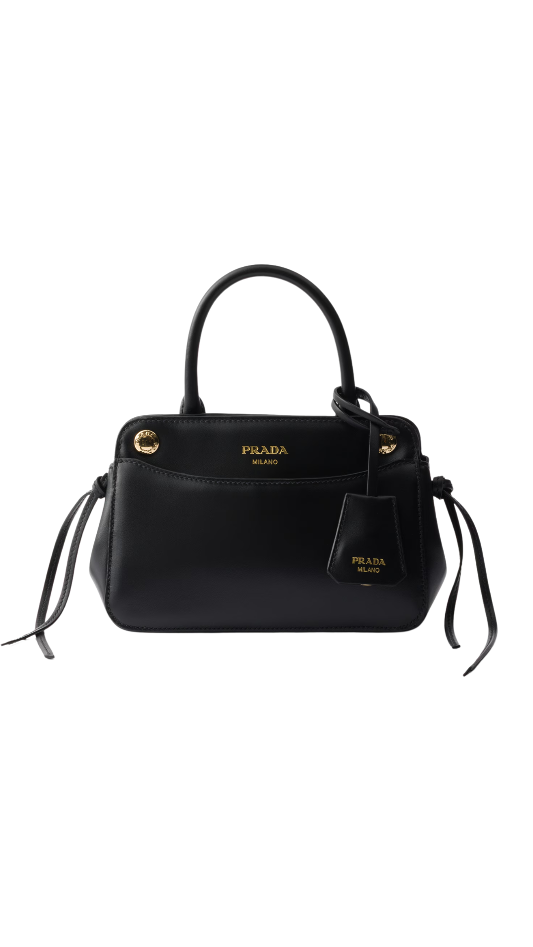 Carry Mini Leather Handbag in Black