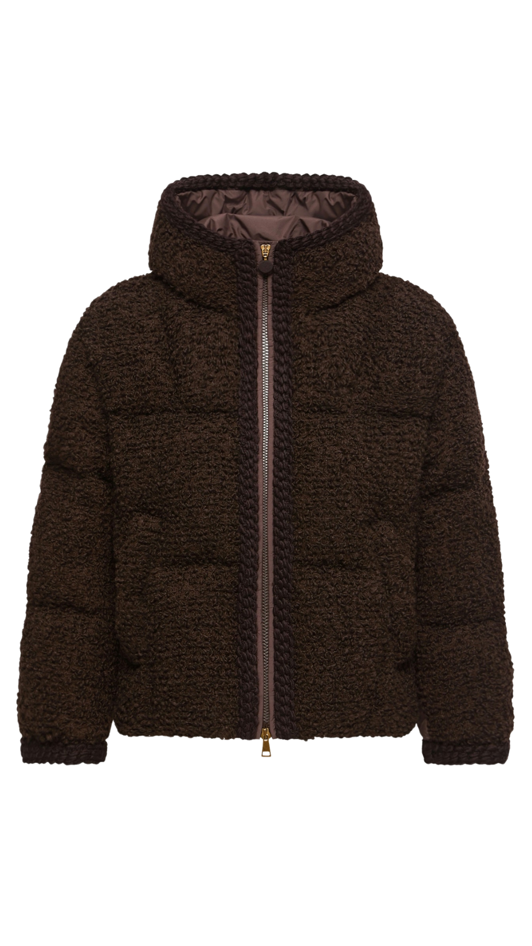 Cristallin Hooded Wool Blend Short Down Jacket