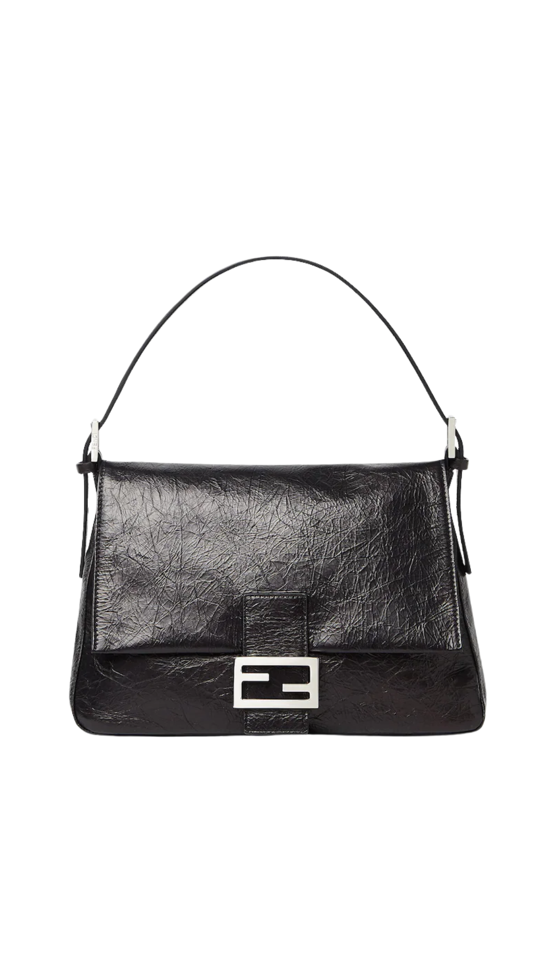 Flap 26325 in Crackled Black Leather Bag