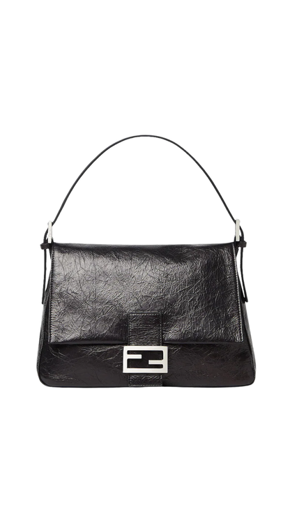 Flap 26325 in Crackled Black Leather Bag
