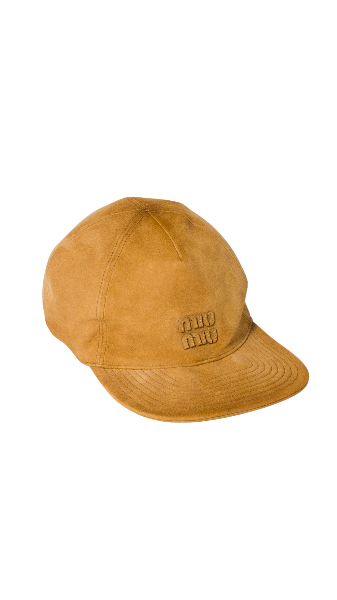 Suede Baseball Cap in Honey
