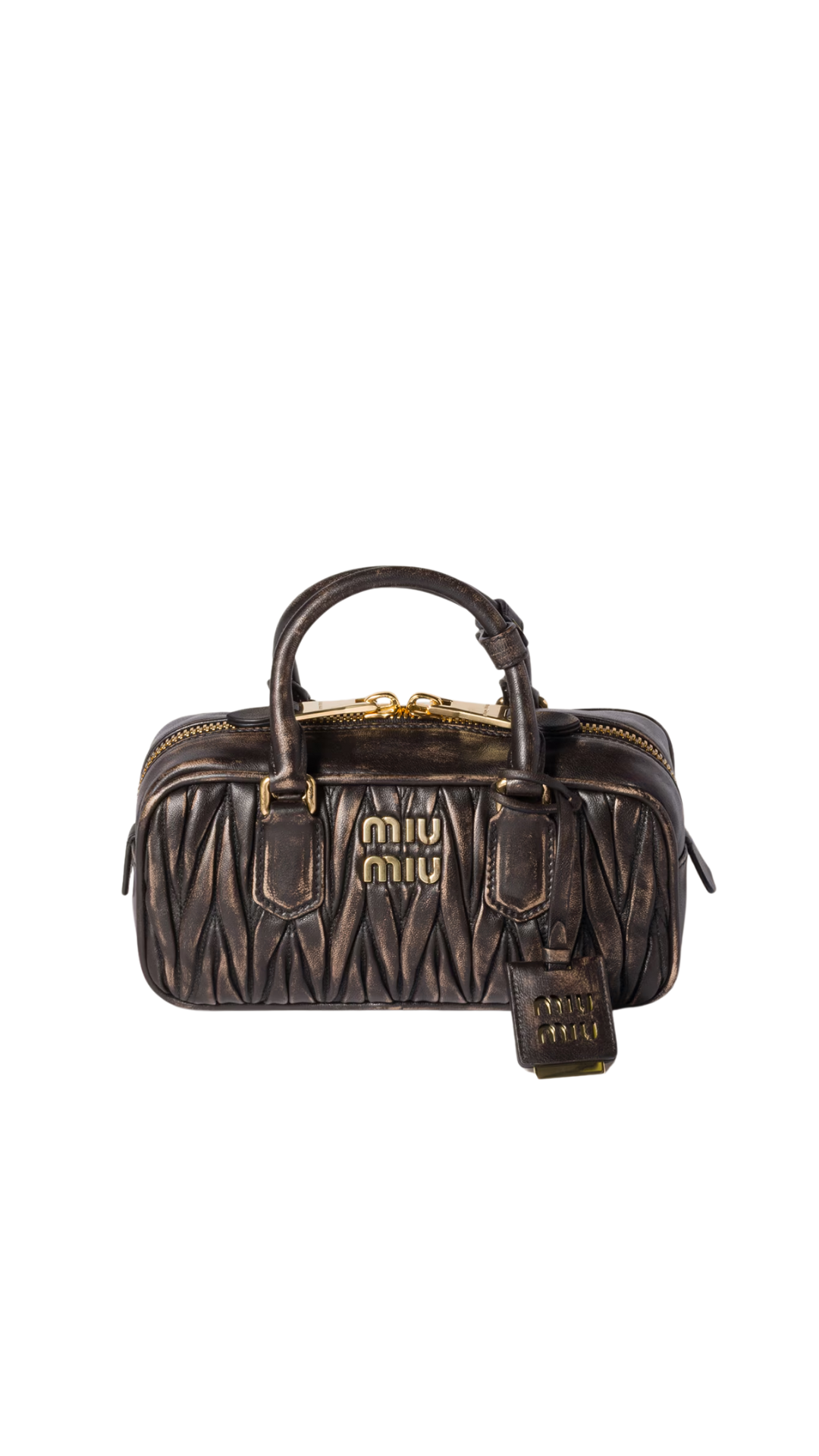 Arcadie Matelassé Nappa Leather Bag in Coffe