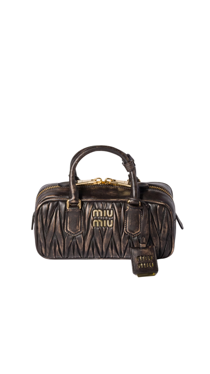 Arcadie Matelassé Nappa Leather Bag in Coffe