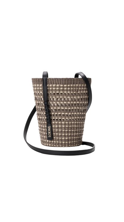 Braid Pocket in Khaki/Natural Iraca Palm and Calfskin