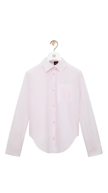 Shirt in Cotton in Light Pink