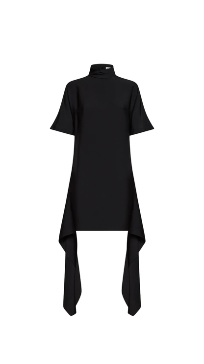 Asymmetric T-Shirt Mini Dress in Black