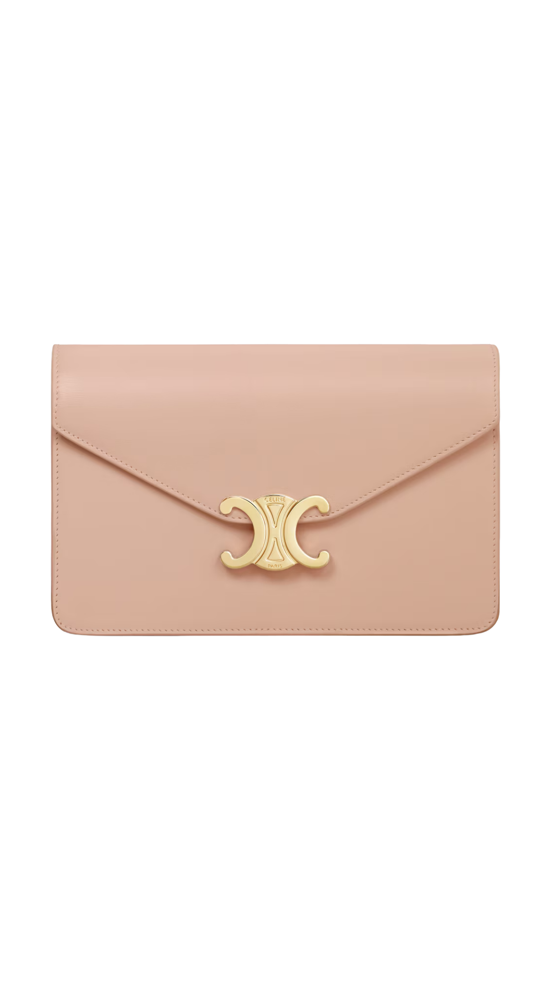 Wallet On Chain Margo in Soft Peach Shiny Calfskin