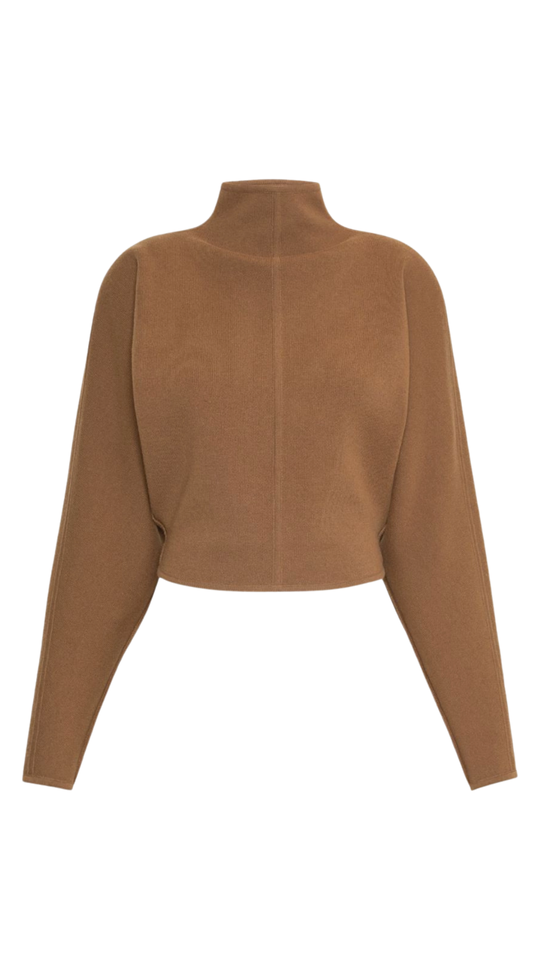 Wool and Cashmere Cropped Jumper - Camel