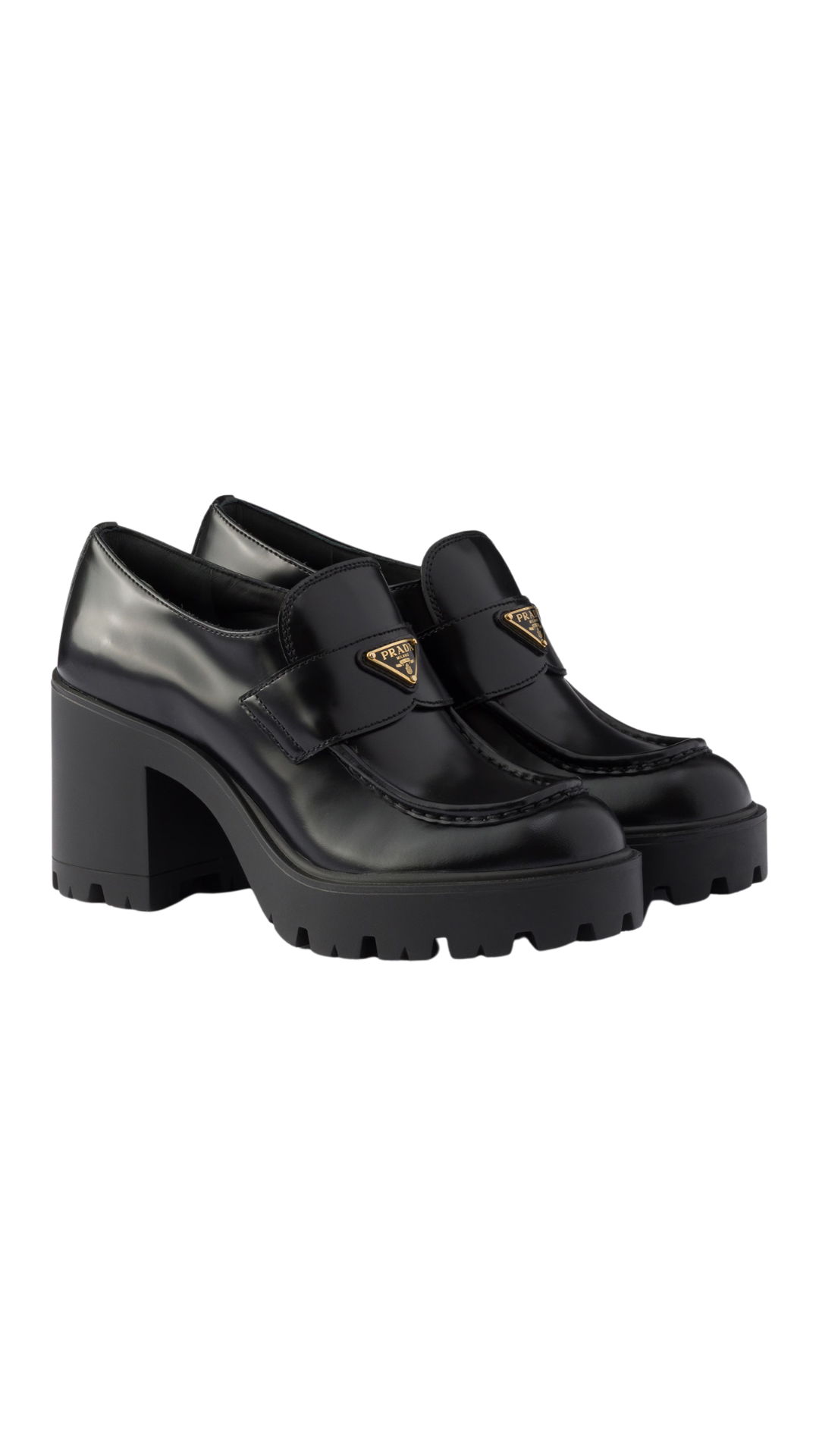 Brushed Leather Loafers in Black