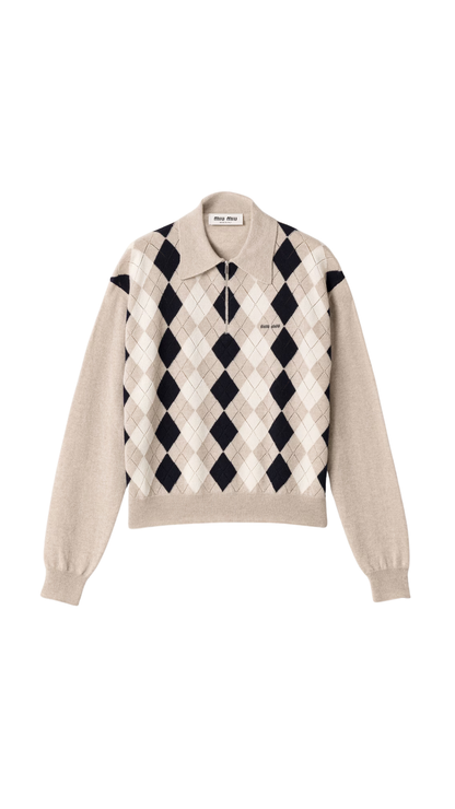 Cashmere Polo Sweater Beige