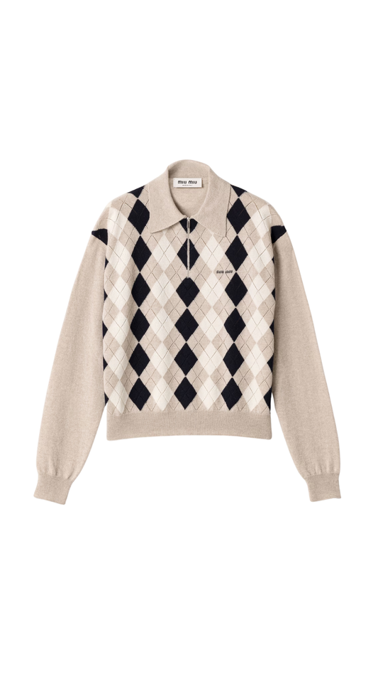 Cashmere Polo Sweater Beige