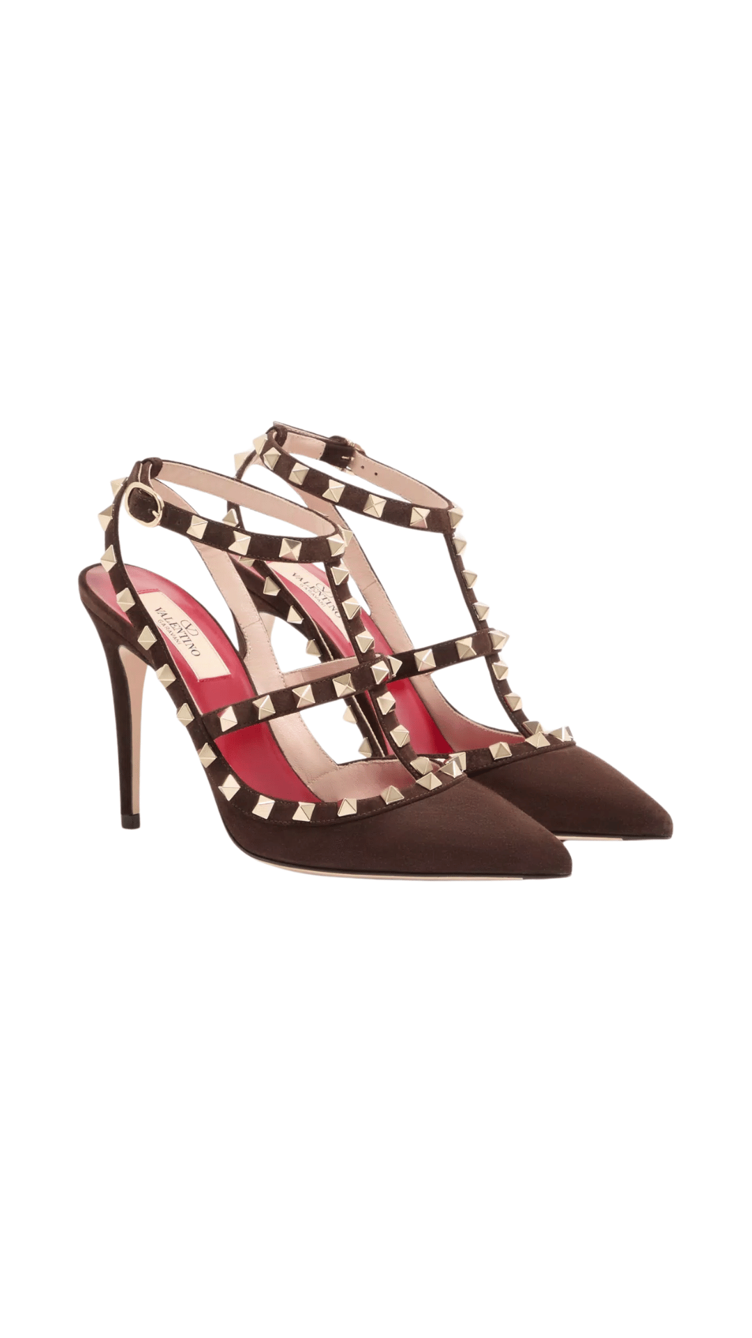 Rockstud Suede Pumps 100mm in Ebony