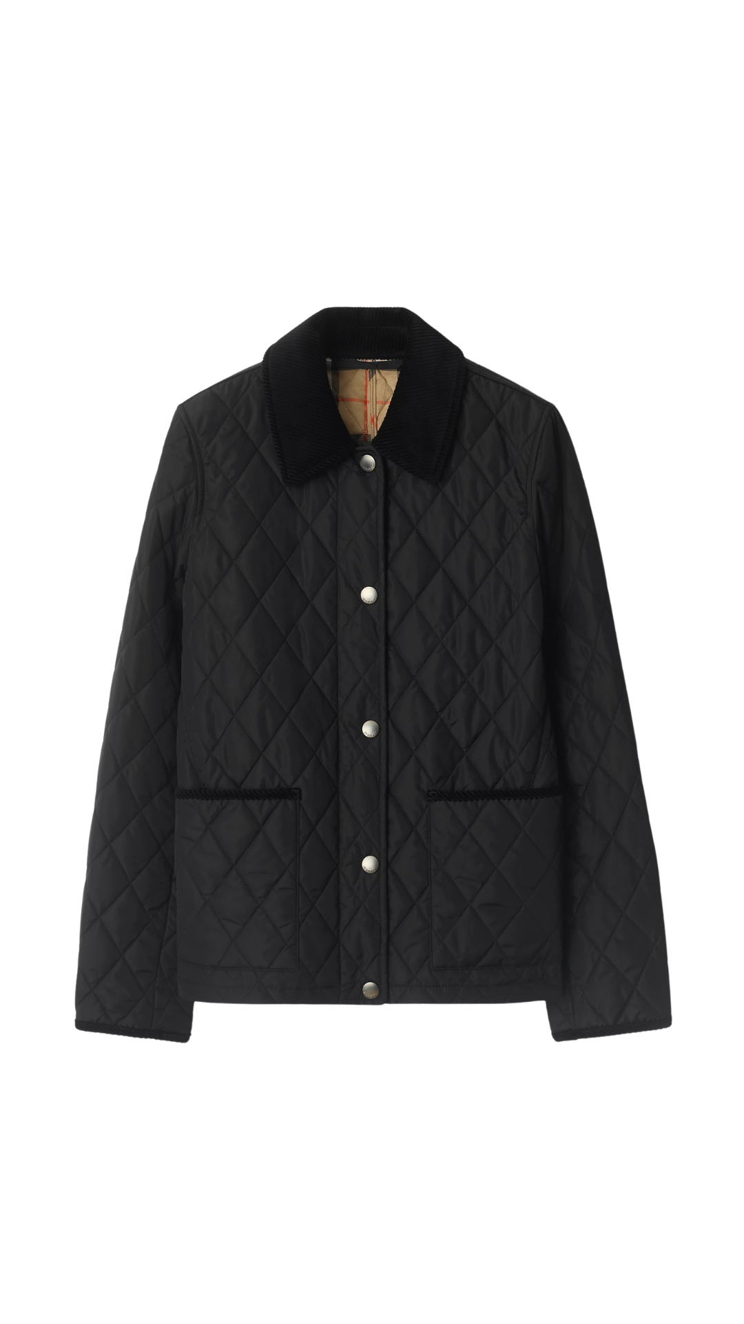 Quilted Nylon Barn Jacket in Black