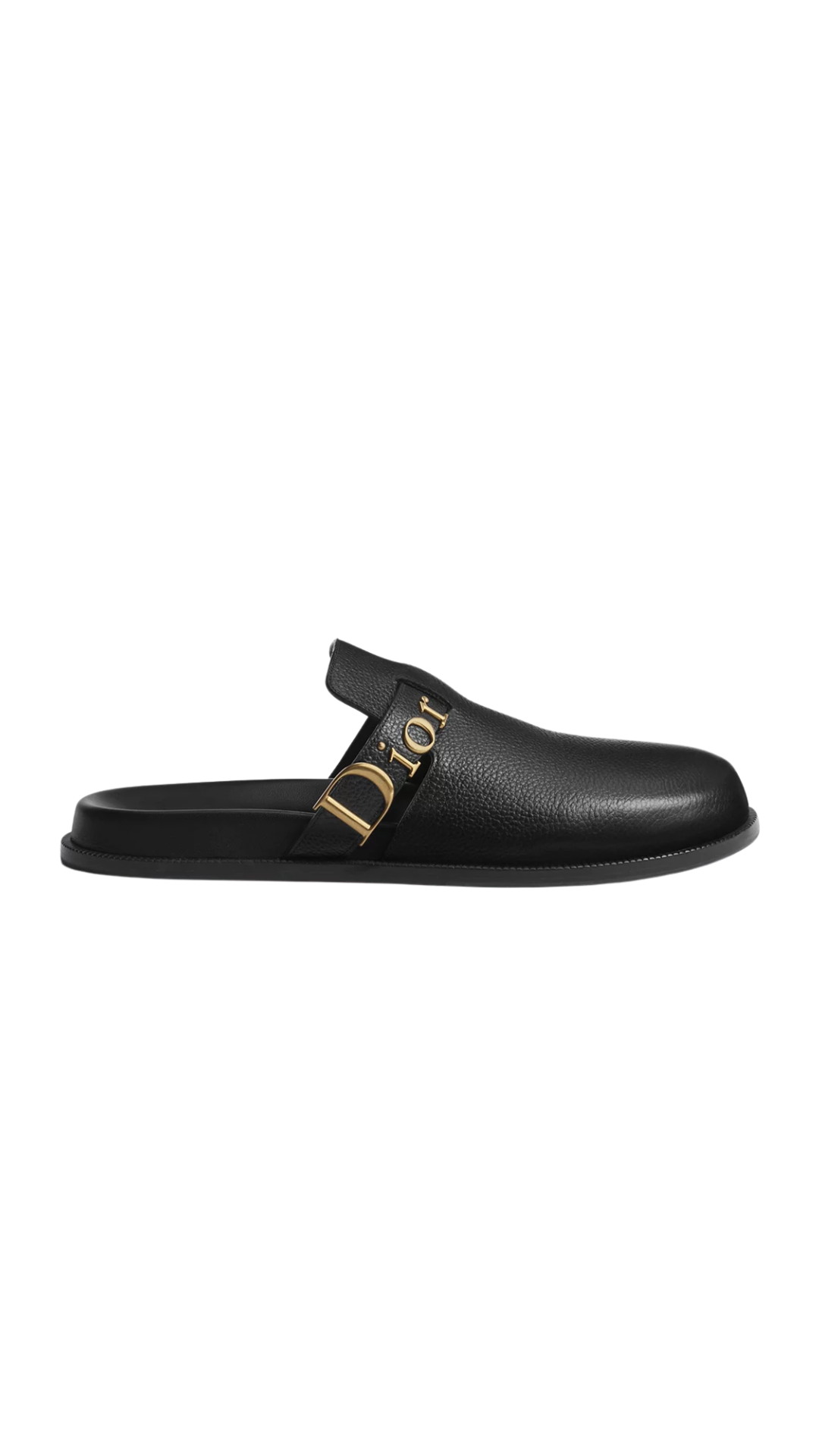 Bolt Mule in Black Grained Calfskin