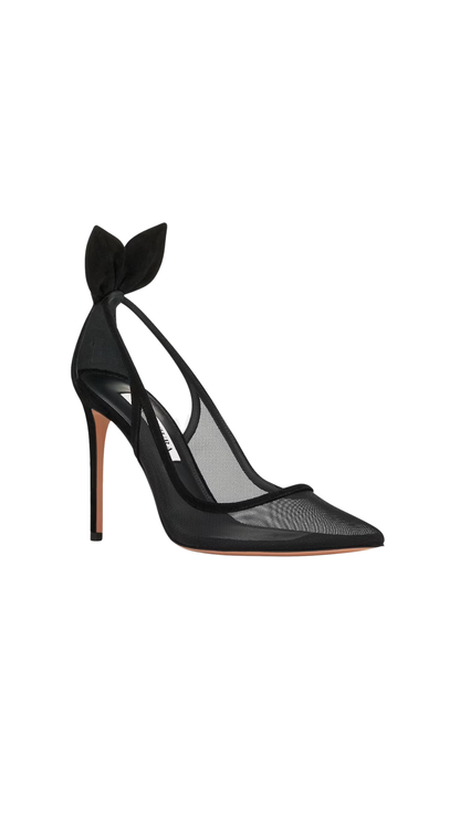 Bow Tie Mesh Pump 105 in Black
