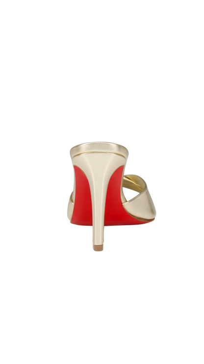 Fanny Slide 85 mm Mules - Laminated Lamb Nappa Leather - Platine