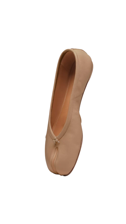 Tabi Ballerina in Nude Nappa Leather Ballet Flats