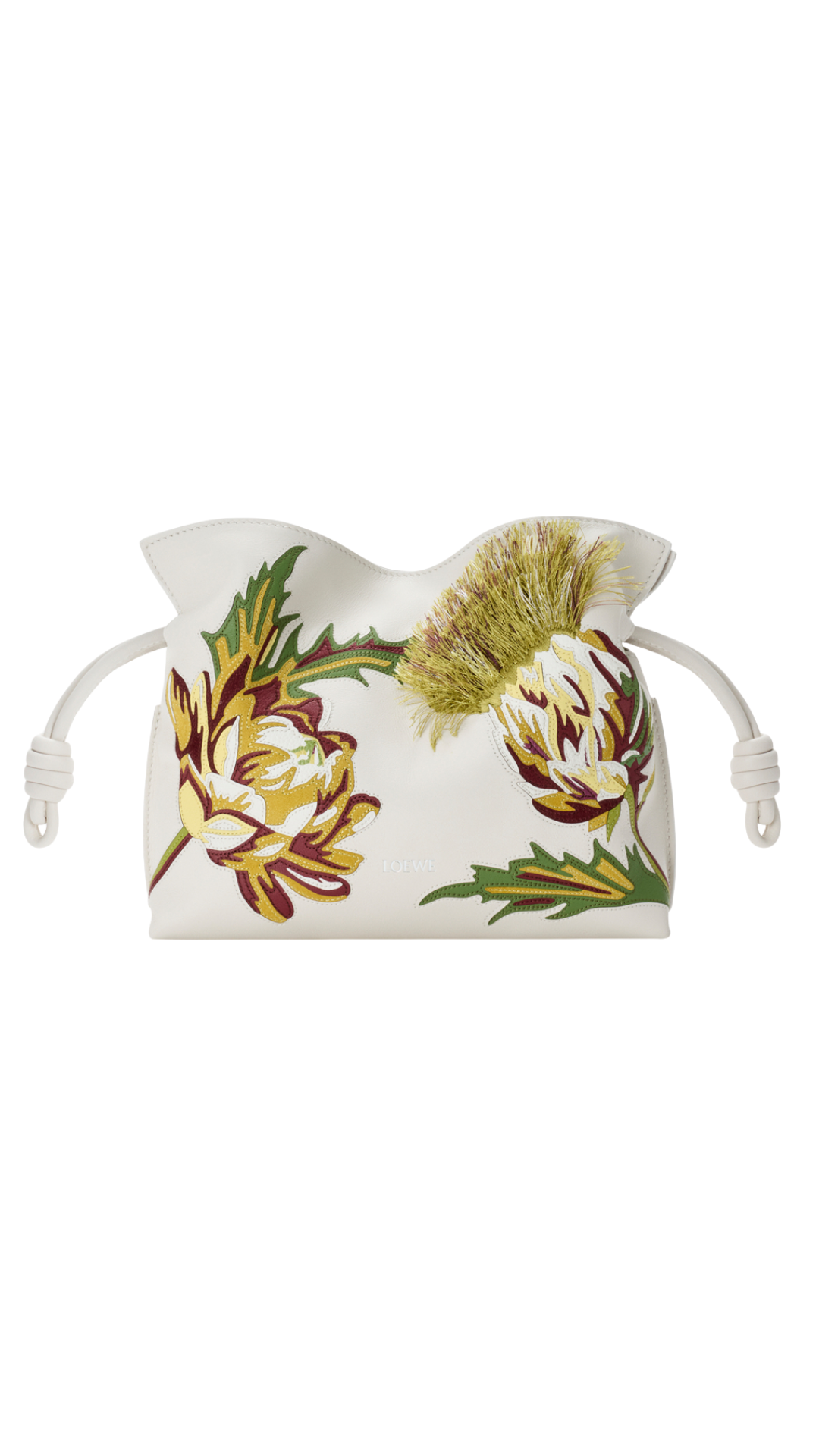 Mini Flamenco Clutch in Soft White Calfskin
