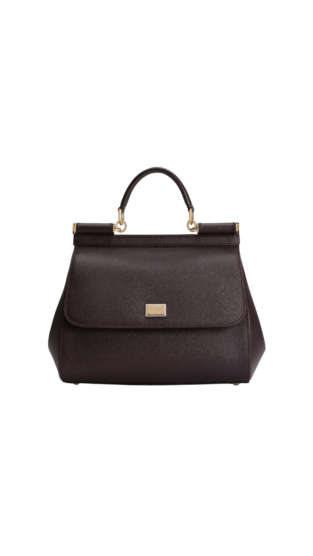 Large Sicily Handbag in Burgundy Dauphine Calfskin