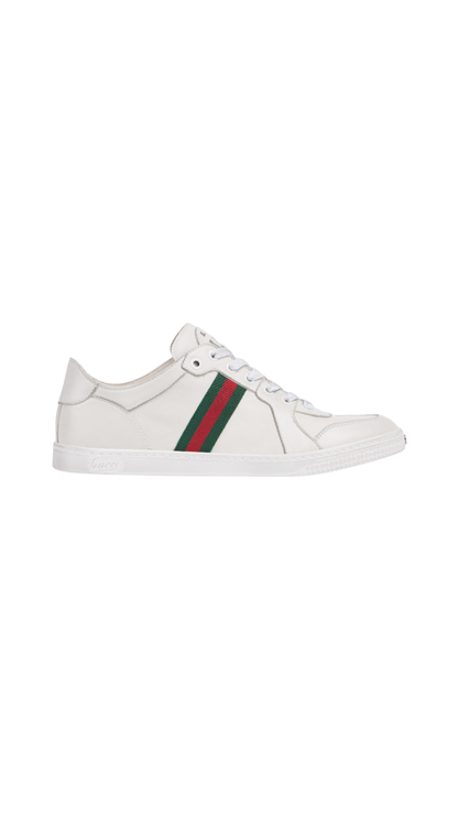 Women's Stretch Low-Top Sneaker in White Leather