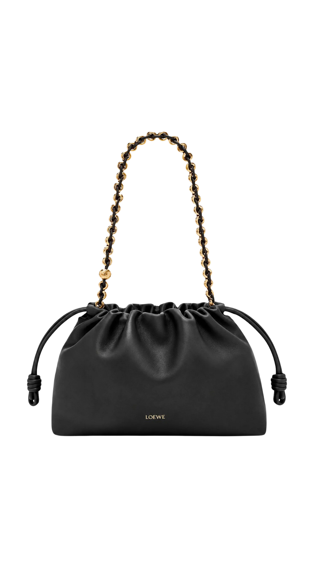 Medium Flamenco Bag in Black Soft Lambskin Nappa