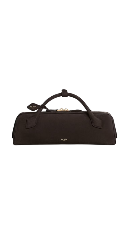 Le Teckel Clutch in Dark Brown Suede