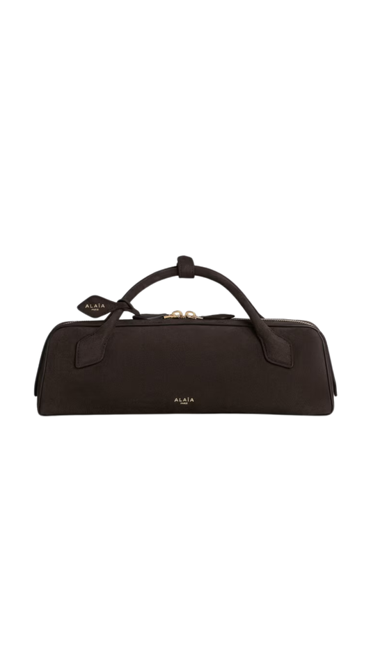 Le Teckel Clutch in Dark Brown Suede