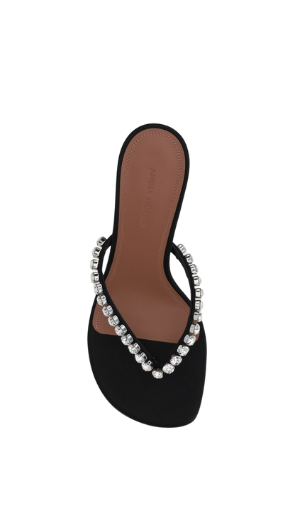 Gigi Embellished Leather Thong Sandals