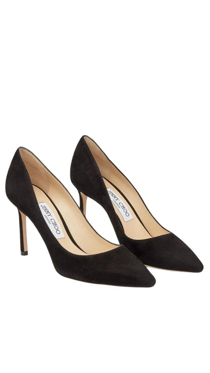 Zapatos de tacón de aguja Romy 85 de ante negros