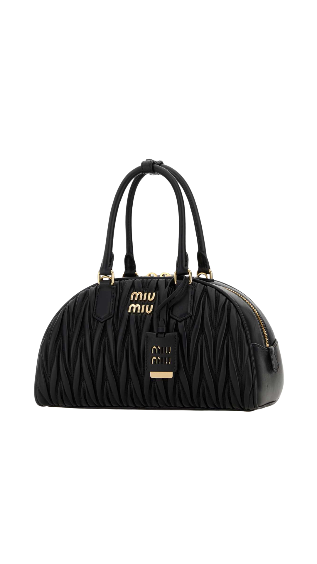 Arcadie Matelassé Nappa Leather Bag in Black