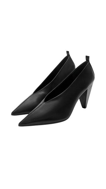 Origami Cubic Pump in Black Lambskin