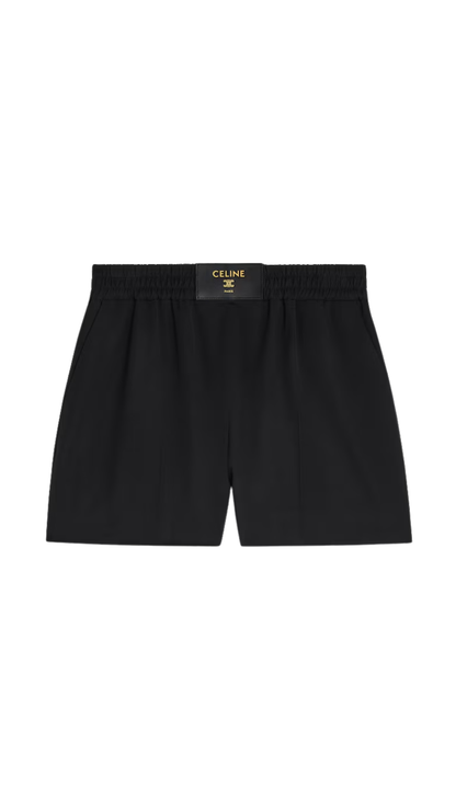 Shorts in Wool Twill in Black