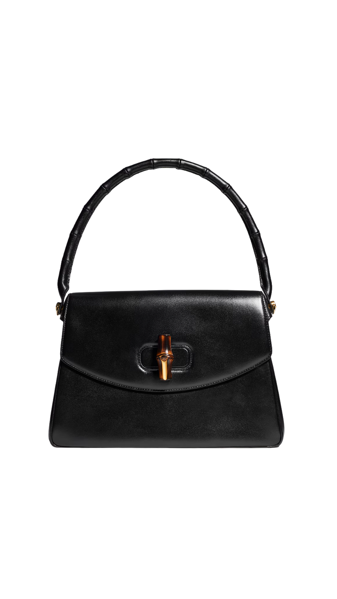 Bamboo Vendetta Medium Top Handle Bag in Black Leather