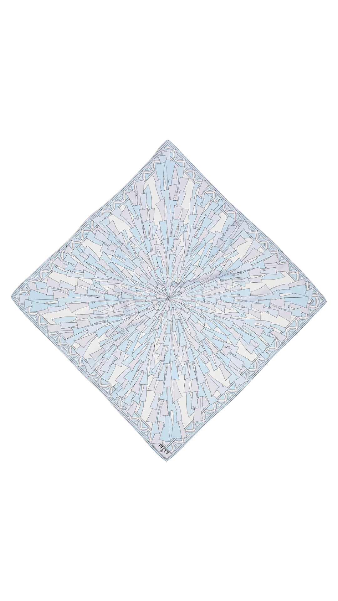 Baiadera Print Silk Scarf in Light Blue