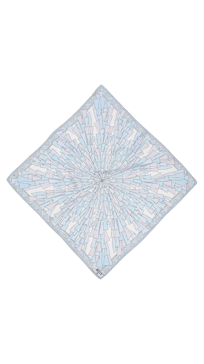 Baiadera Print Silk Scarf in Light Blue