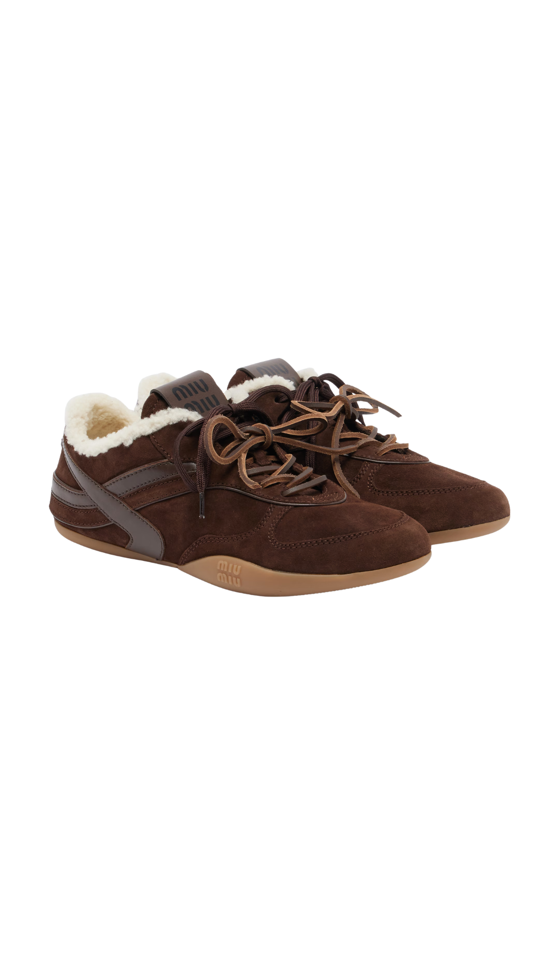 Gymnasium Leather-Trimmed Suede Sneakers in Brown