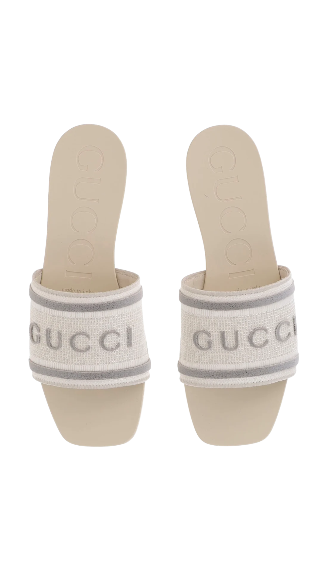 Slide Sandal in White / Grey