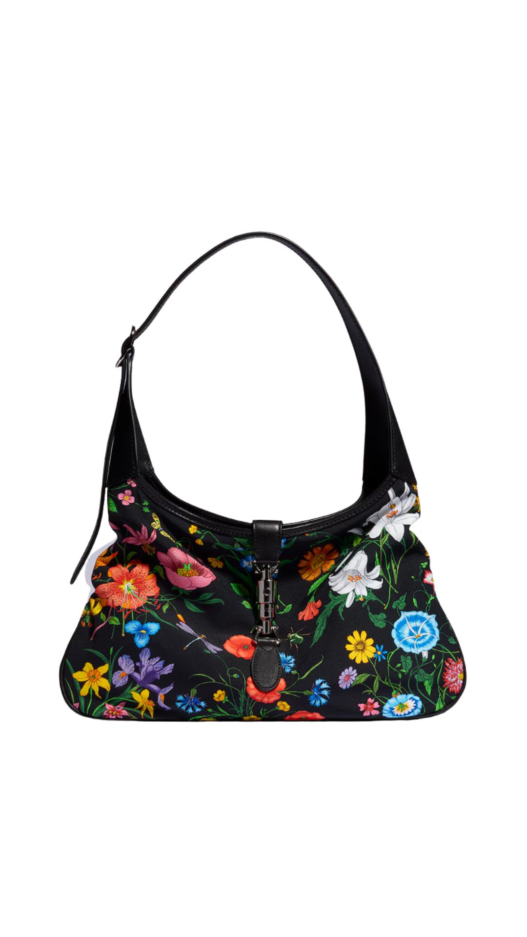 Jackie 1961 Medium Shoulder Bag in Black and Multicolor Nylon