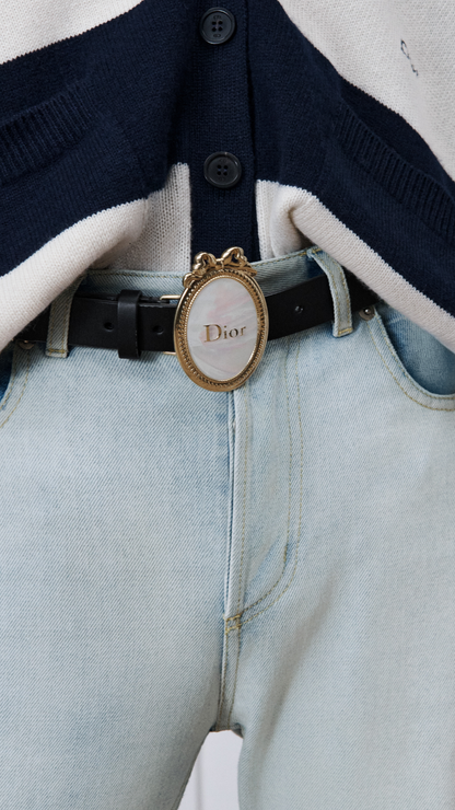 Dior Médaillon Belt Black Smooth Calfskin, 25 MM
