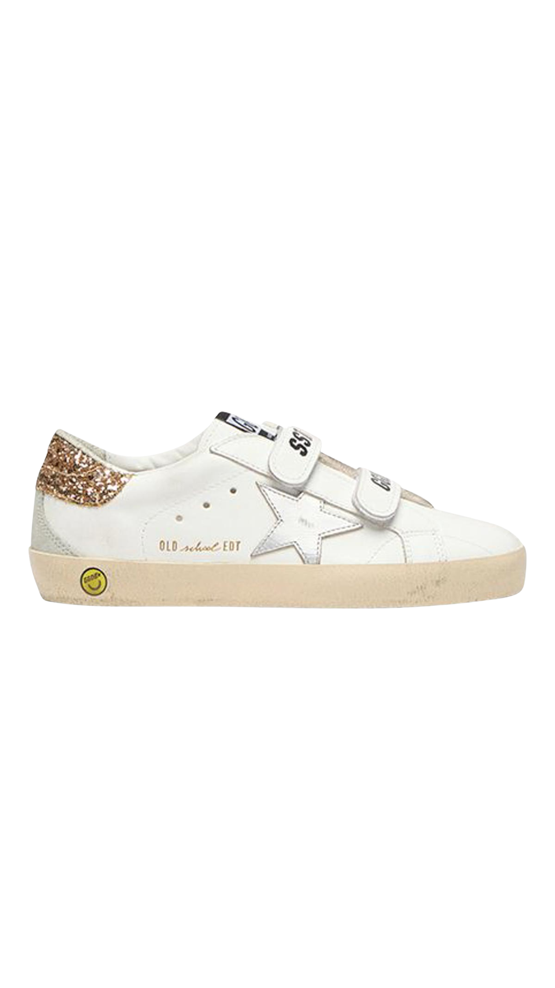 Old School Sneakers With Glitter in White