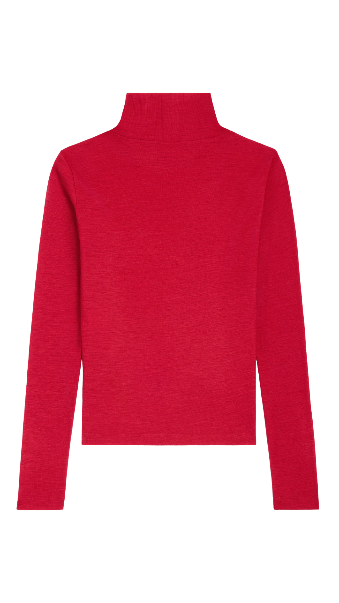 Turtleneck Top In Rouge Cerise/Navy Wool Jersey
