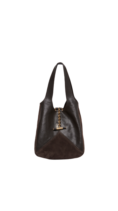 Chloé Balloon Small in Brown Grain And Suede Leather Bag