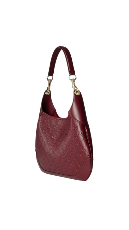 Large Shoulder Bag in Rosso Ancora red leather