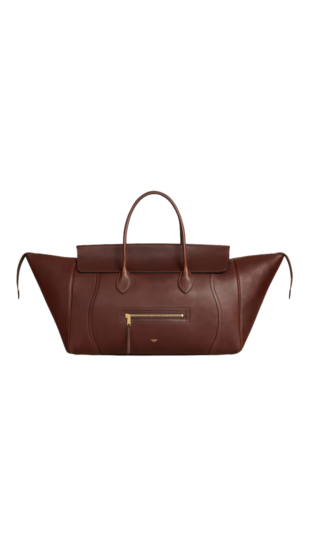 Big Luggage in Deep Brown Supple Shiny Lambskin