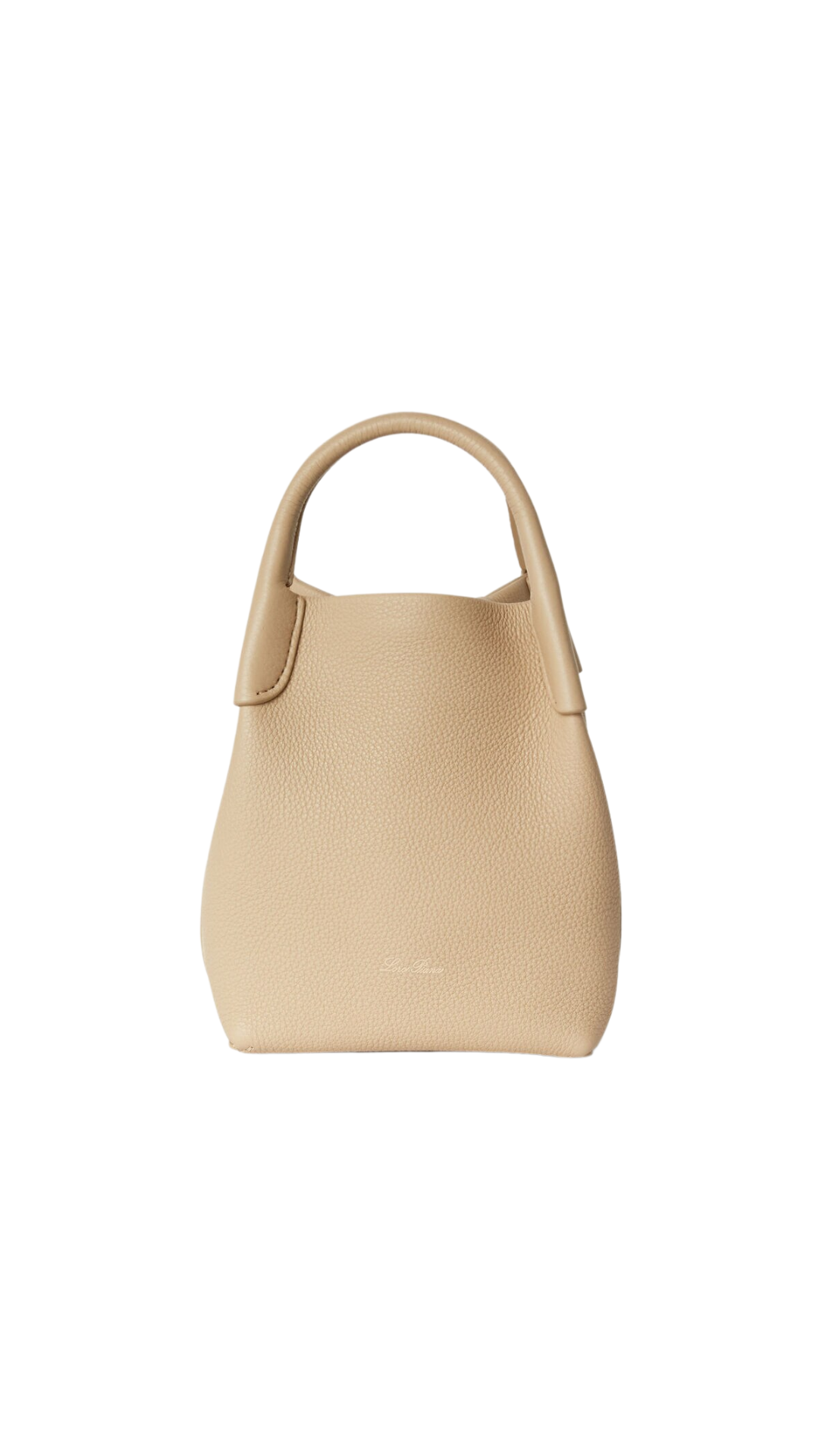 Micro Bale Bag in Light Mastic/Antique Silver Grained Calfskin